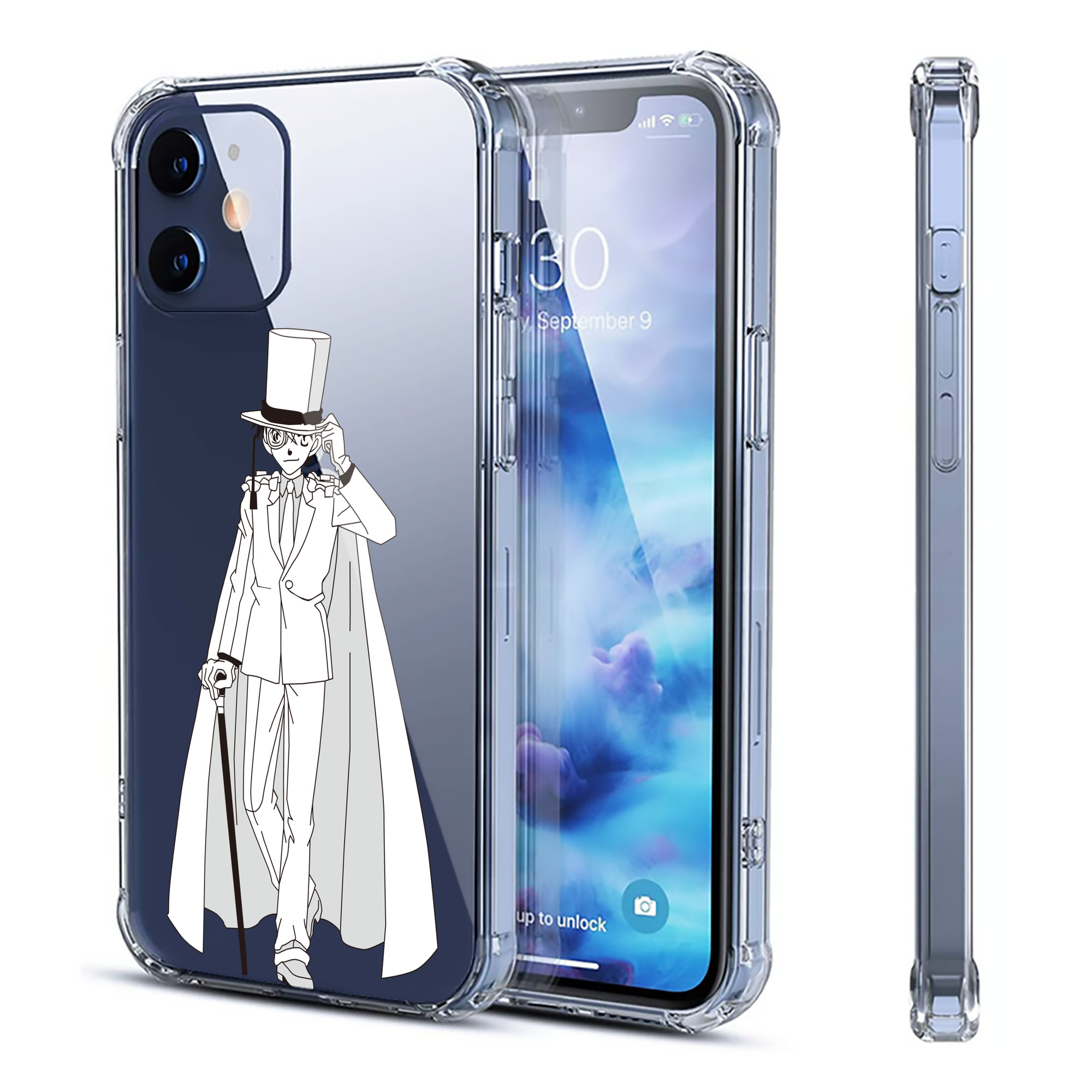 （画像用） 名探偵コナン くろば かいと Detective Conan Kuroba Kaito 【iPhone 12シリーズ対応】透明スマホケース（クリアソフトケース）
